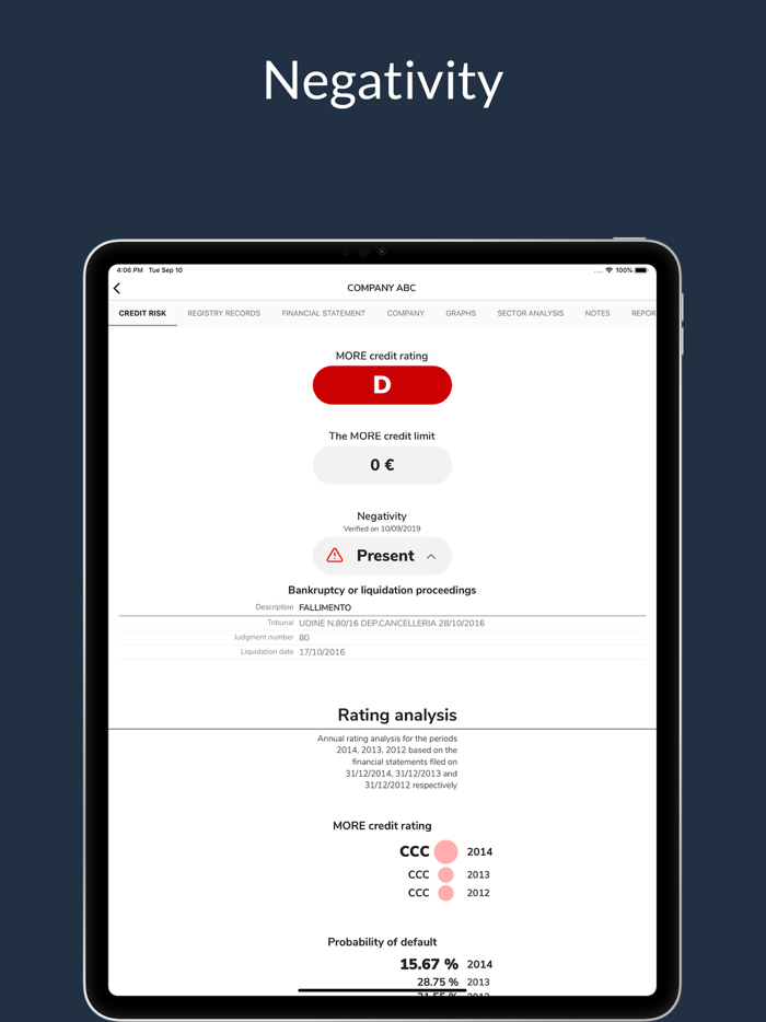 S-peek – Credit rating