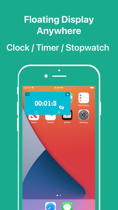 Screenshot #1 pour Floating Clock-Horloge&Flip