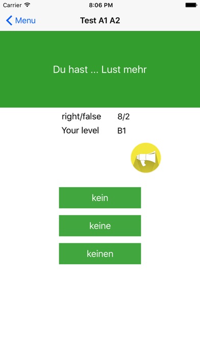 Screenshot #1 pour German test A1 A2 B1 like exam
