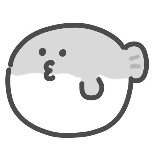 gray blowfish sticker icon