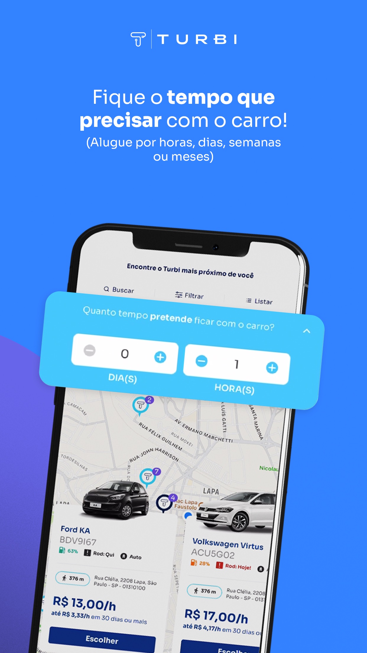 Screenshot do app Turbi - Aluguel de Carros 24h