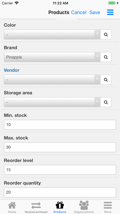 Nano Inventory Screenshot