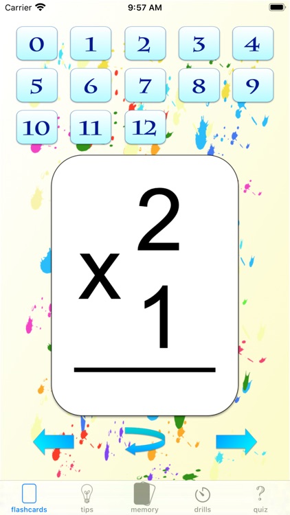 multiplication drills: X