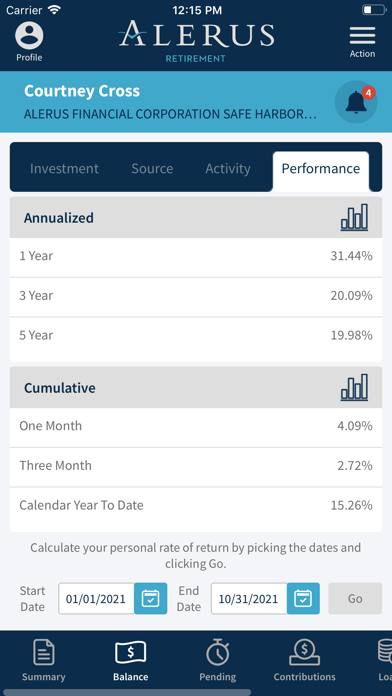 Alerus Retirement Screenshot