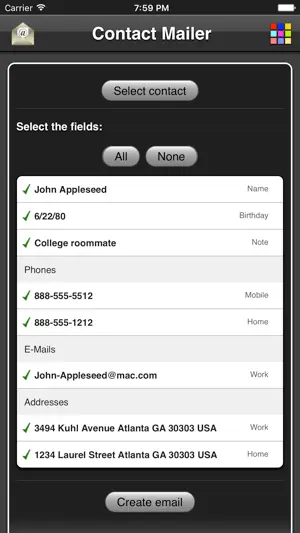 Contact Mailer screenshot 1