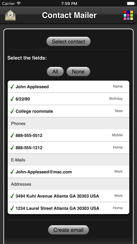 Contact Mailer - 1.3.2 - (iOS)
