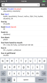 Czech-English offline dict. screenshot