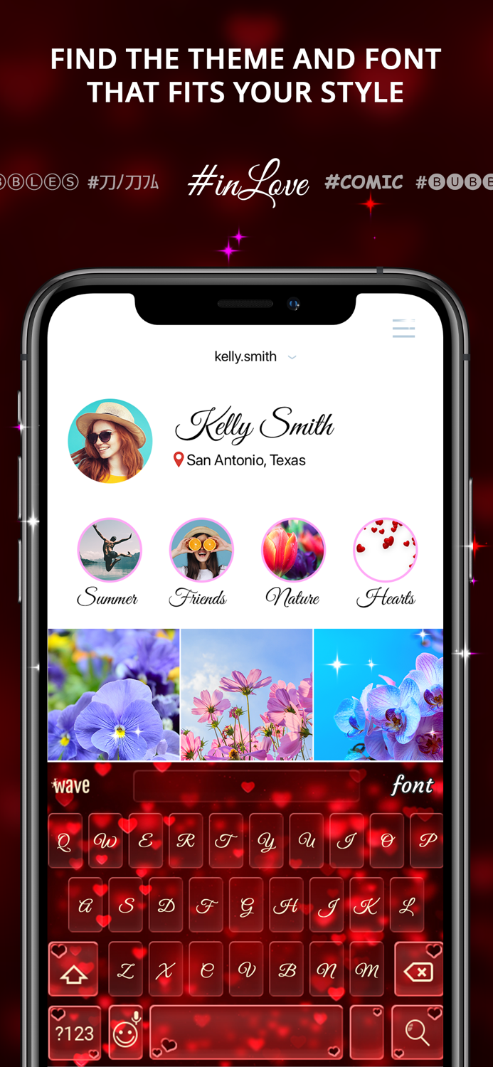Fonts Keyboard with LED themes