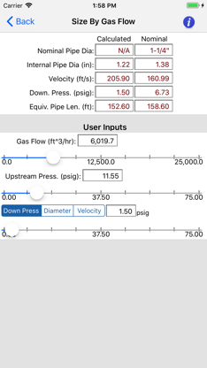 HVAC Pipe Sizer - Gas High screenshot 2