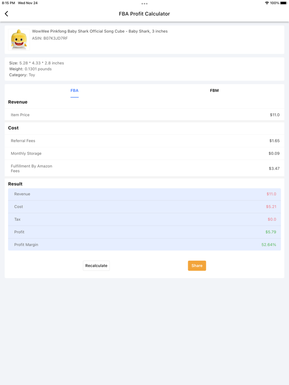 Screenshot #6 pour FBA Seller's Profit Calculator