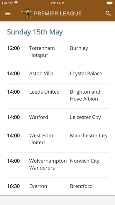 Football Leagues | Fixtures Screenshot