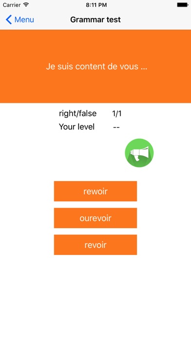 Screenshot #1 pour French Test A1 A2 B1 + Grammar