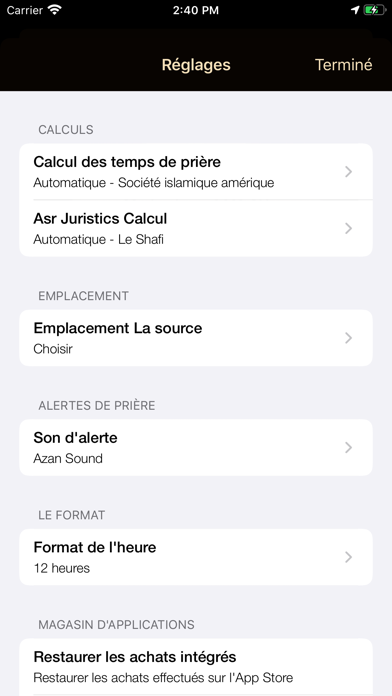 Screenshot #2 pour iSalam: Horaires des prières