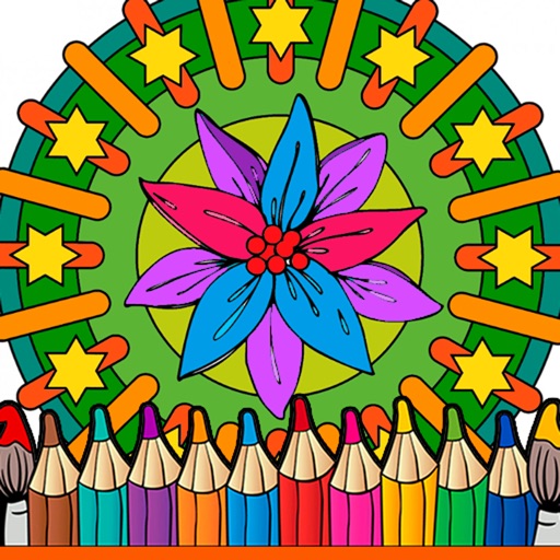 Flower Coloring Pages Mandala icon