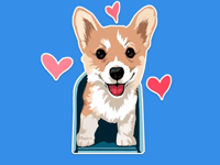 Corgi Dog top emoji and stickers