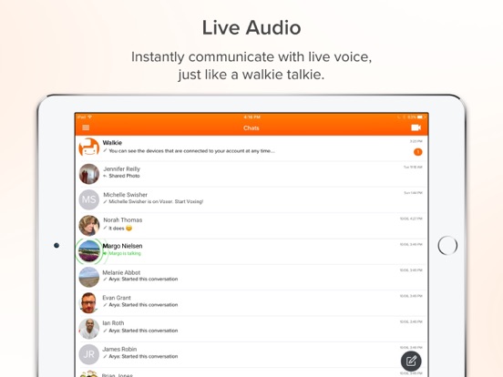Voxer Walkie-Talkie PTT iPad app afbeelding 3