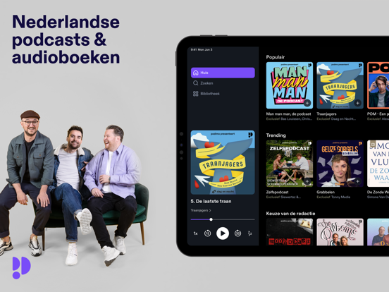 Podimo: Podcasts Luisterboeken iPad app afbeelding 1