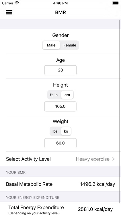 BMI - BMR Calculator