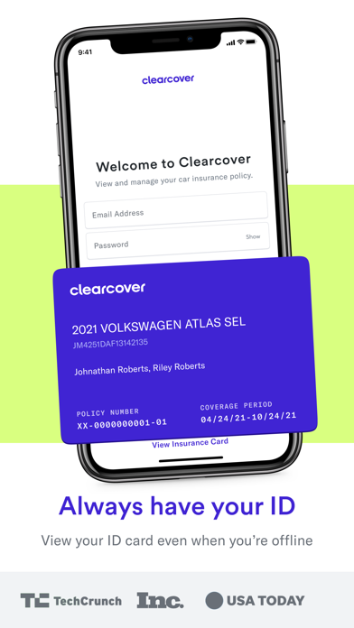 Clearcover Car Insurance Screenshot