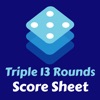 Triple 13 Rounds Score Sheet icon