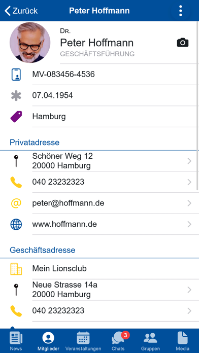 Lions-App Screenshot