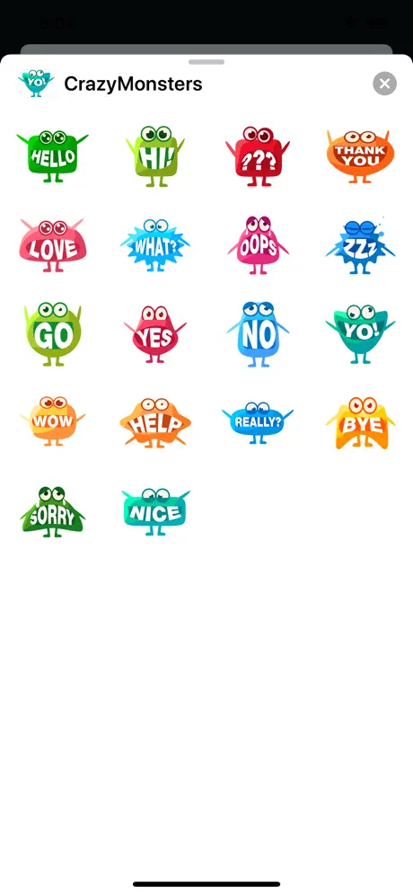 Crazy Monsters Stickers