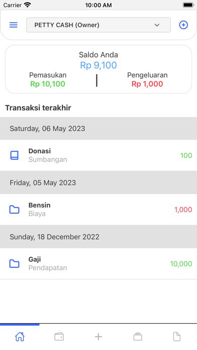 Cash Book & Contribution Screenshot