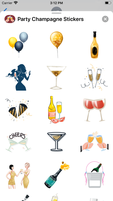 Party Champagne Stickers Screenshot