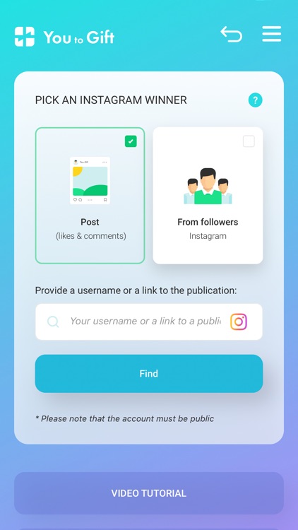 You to Gift - Giveaway picker