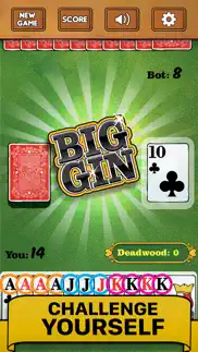 gin rummy card game classic iphone screenshot 2