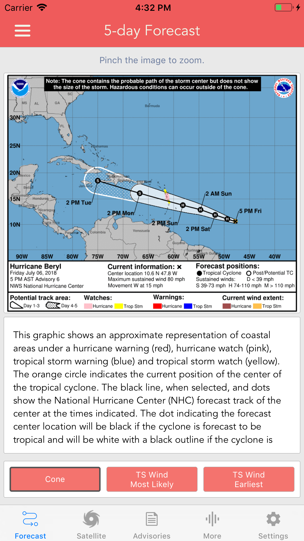 National Hurricane Center Data screenshot 2