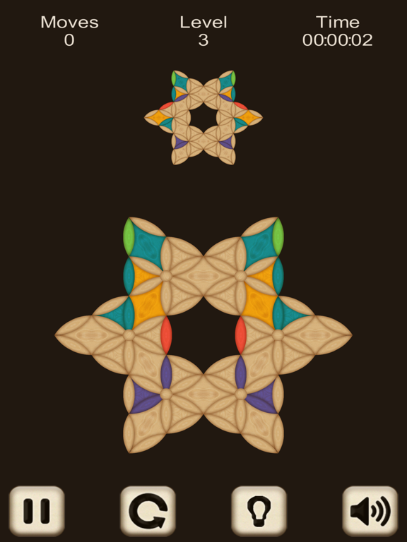 Hard Wood Puzzle. Triangle iPad screenshot