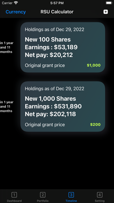 RSU Calculator Screenshot