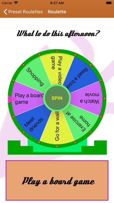 Spin The Wheel Decision Maker Screenshot