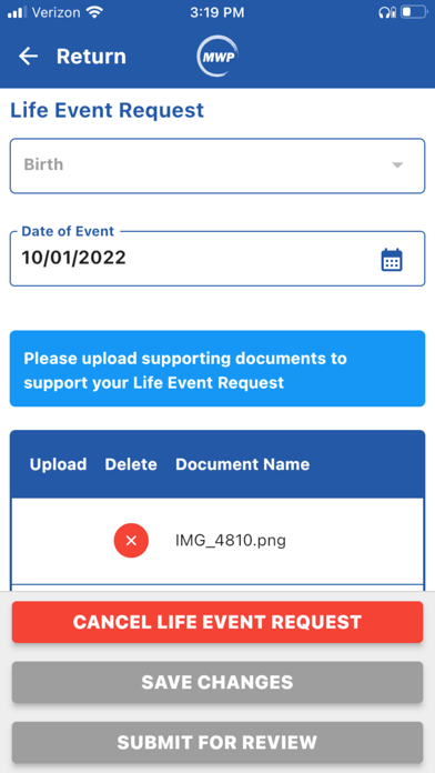 MyWorkplace Benefits Screenshot