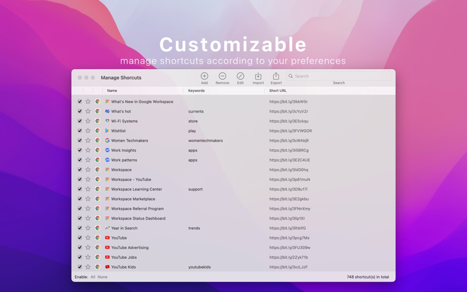#5. Shortcut for Google Apps (macOS) 由: Xiang He