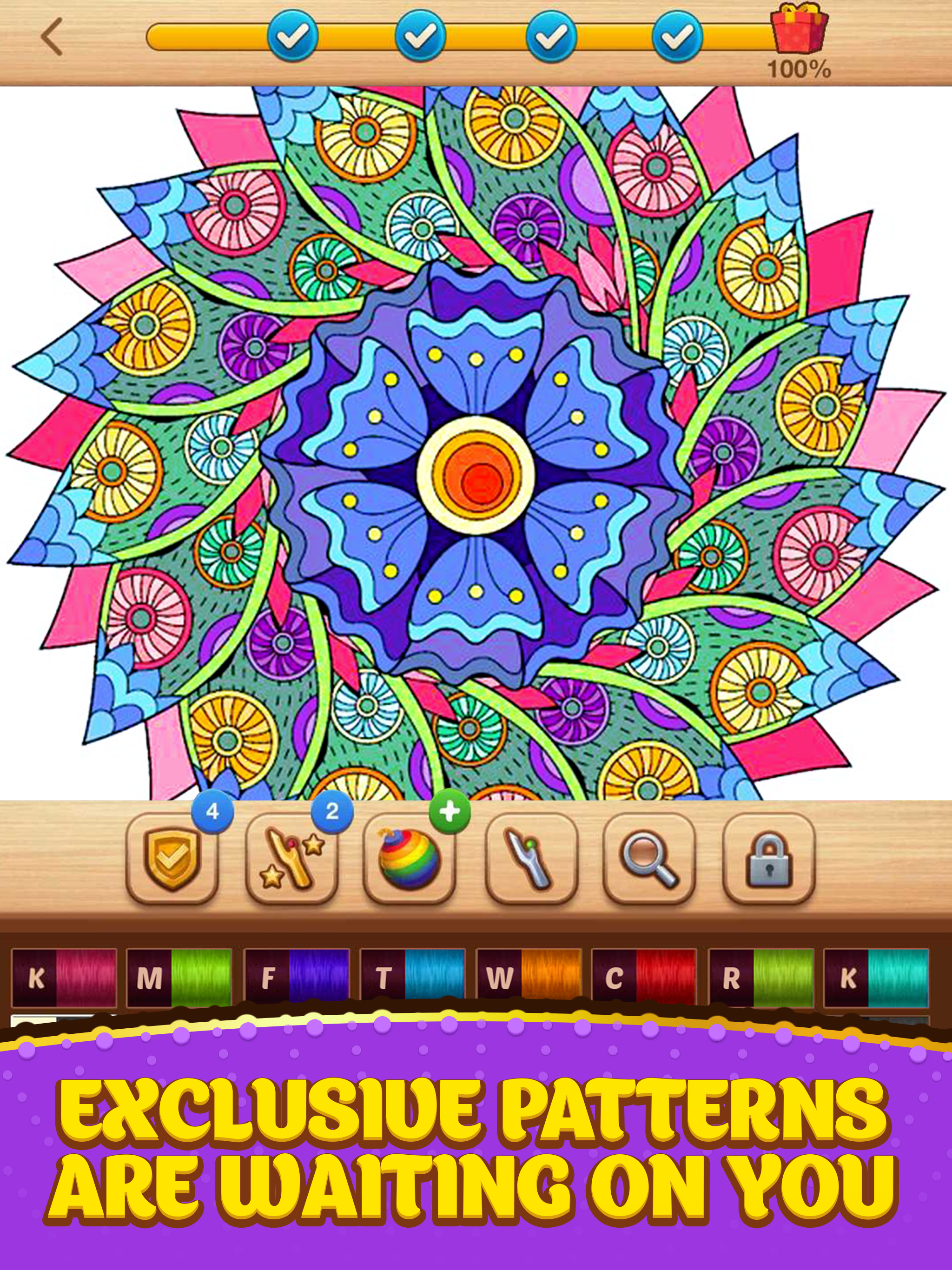 Cross Stitch Coloring Mandala