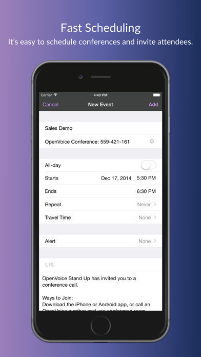 OpenVoice Audio Conferencing Screenshot