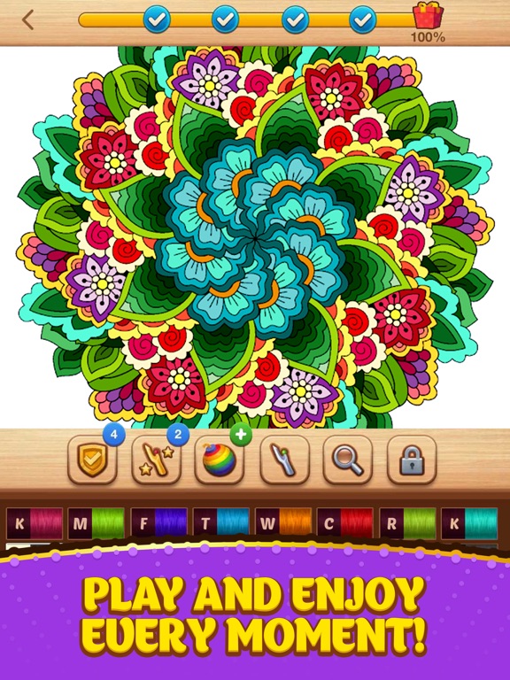 Cross Stitch Coloring Mandala iPad screenshot 5 - Games app