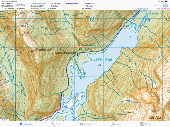 iHikeGPS NZ : LINZ Topo Maps iPad app afbeelding 1