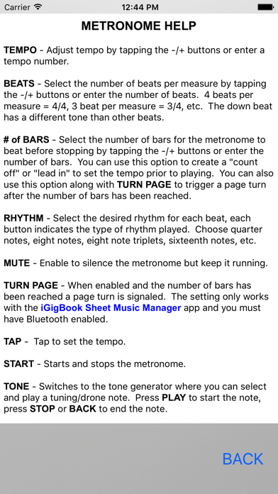 iGigBook Metronome Screenshot