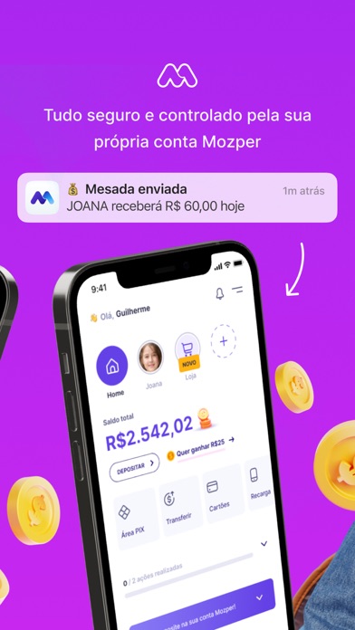 Mozper: mesada, cartão e PIX Screenshot