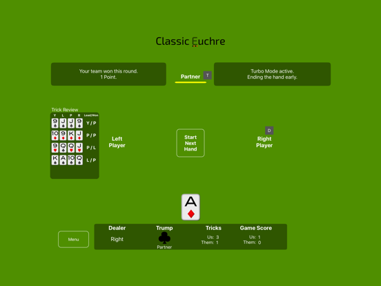 Classic Euchre iPad screenshot
