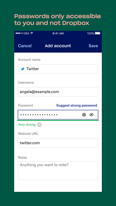 Dropbox Passwords - Manager Screenshot