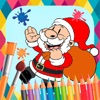 Christmas paint coloring book icon