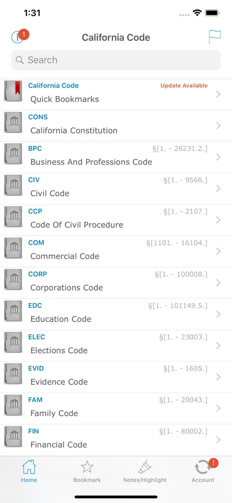 California Laws  (CA Code)