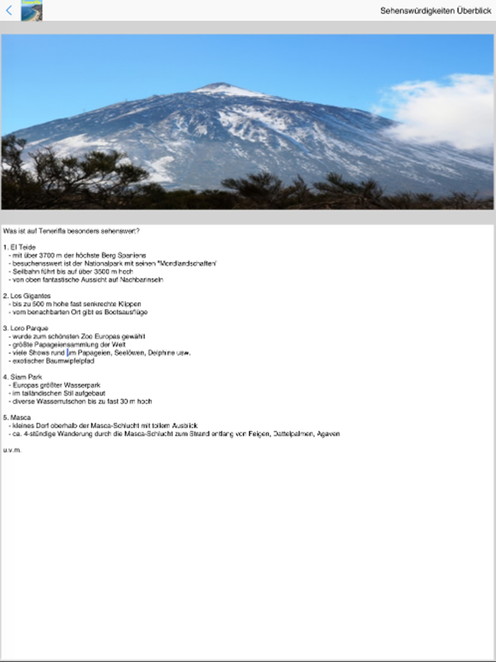Teneriffa App für den Urlaub