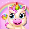 Cute unicorn pony care icon