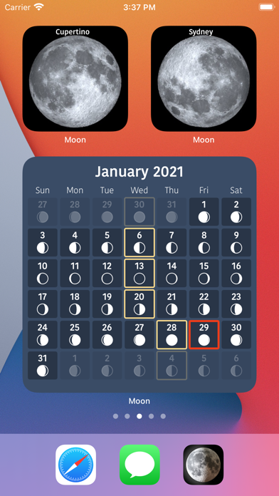 Moon Phases and Lunar Calendar Screenshot