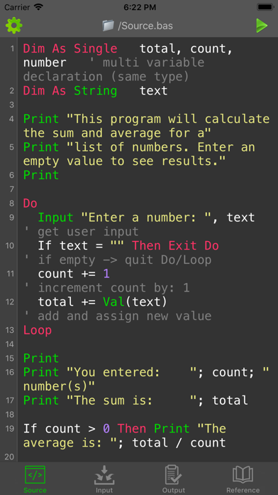 BASIC Programming Compiler Screenshot